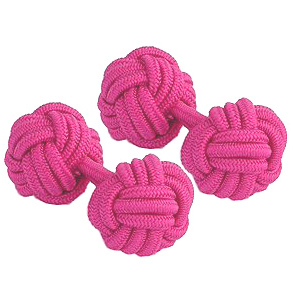 Pink Silk Knot Cufflinks